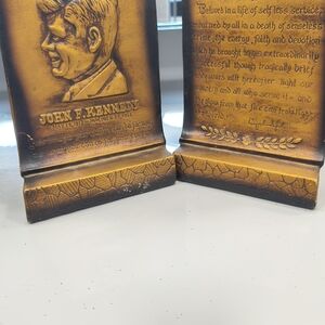 John F. Kennedy Bronze Bookends